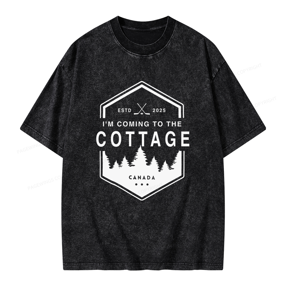 Pagewings Coming To The Cottage Unisex Washed T-shirt