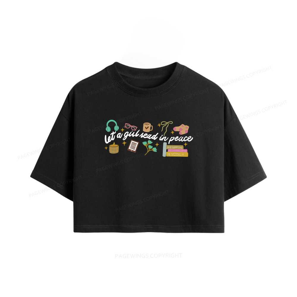 Pagewings Let a Girl Read in Peace Women Crop Tops