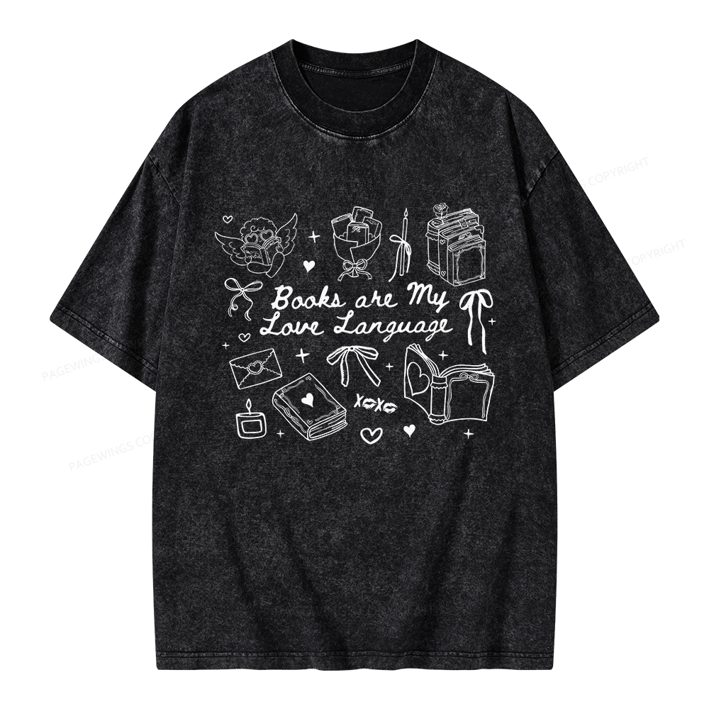 Pagewings Books Are My Love Language Unisex Washed T-shirt