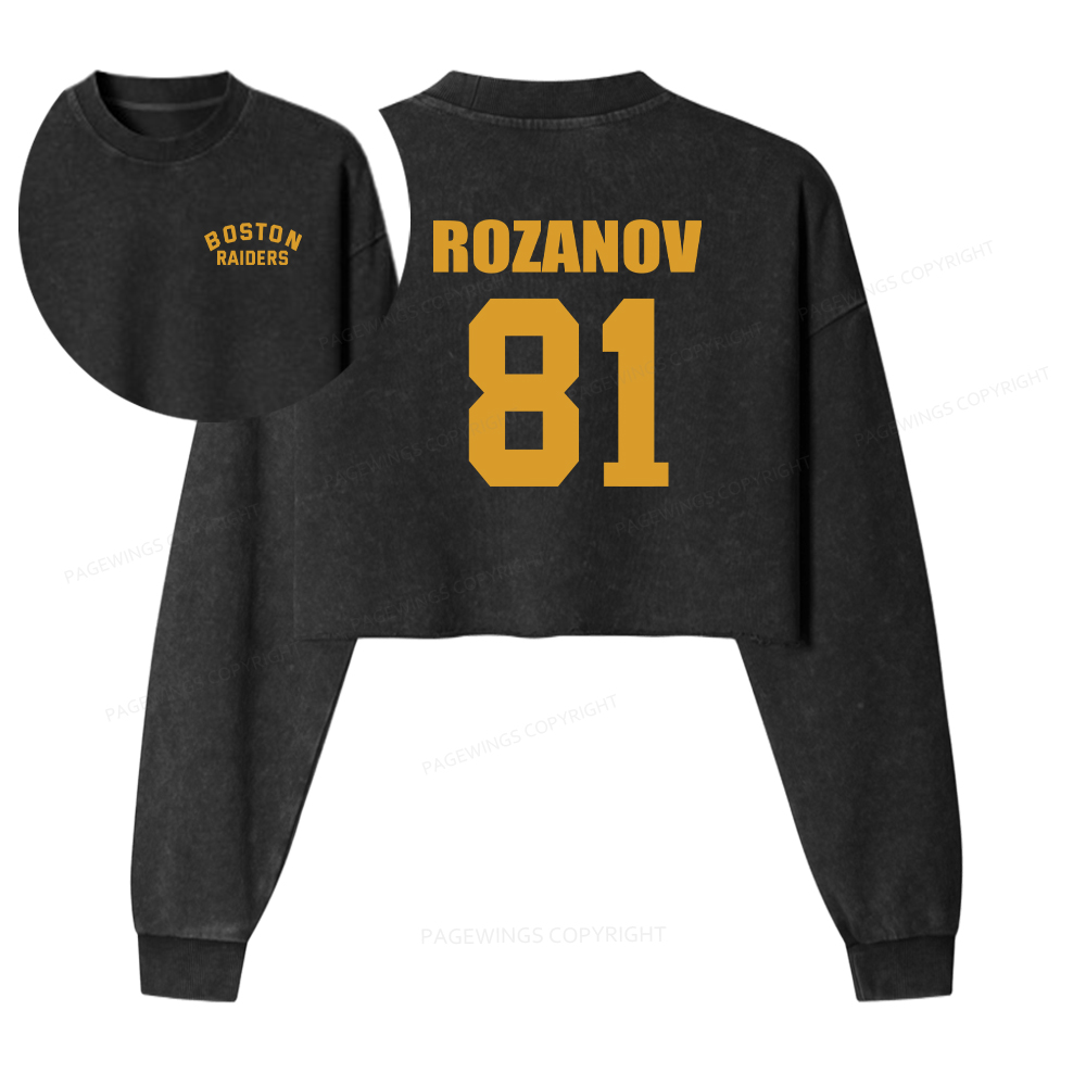 Pagewings Romance Novel Lover Washed Crop Sweatshirt