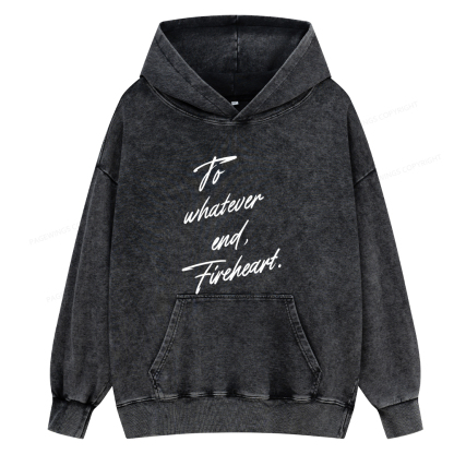 Pagewings To Whatever End Fireheart Unisex Washed Hoodie