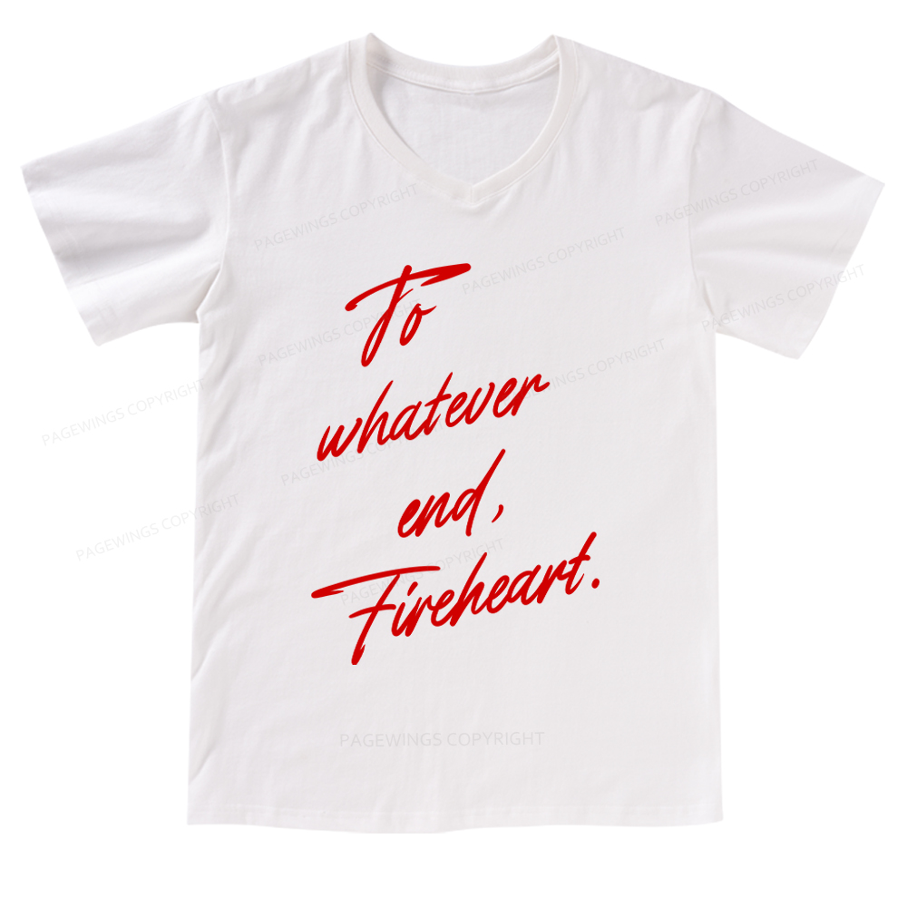 Pagewings To Whatever End Fireheart V-neck T-shirt