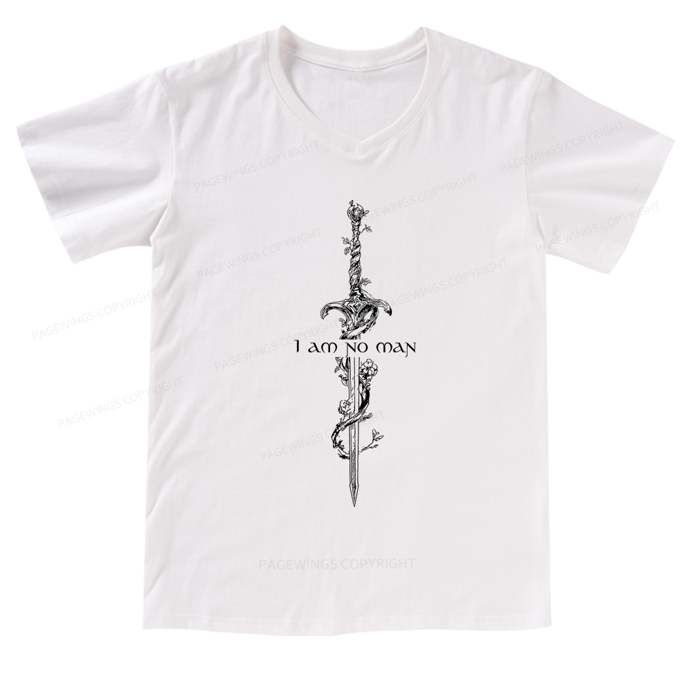 Pagewings I Am No Man V-neck T-shirt