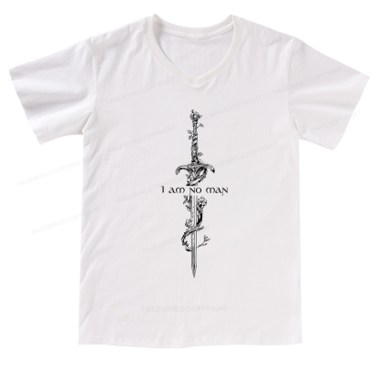 Pagewings I Am No Man V-neck T-shirt