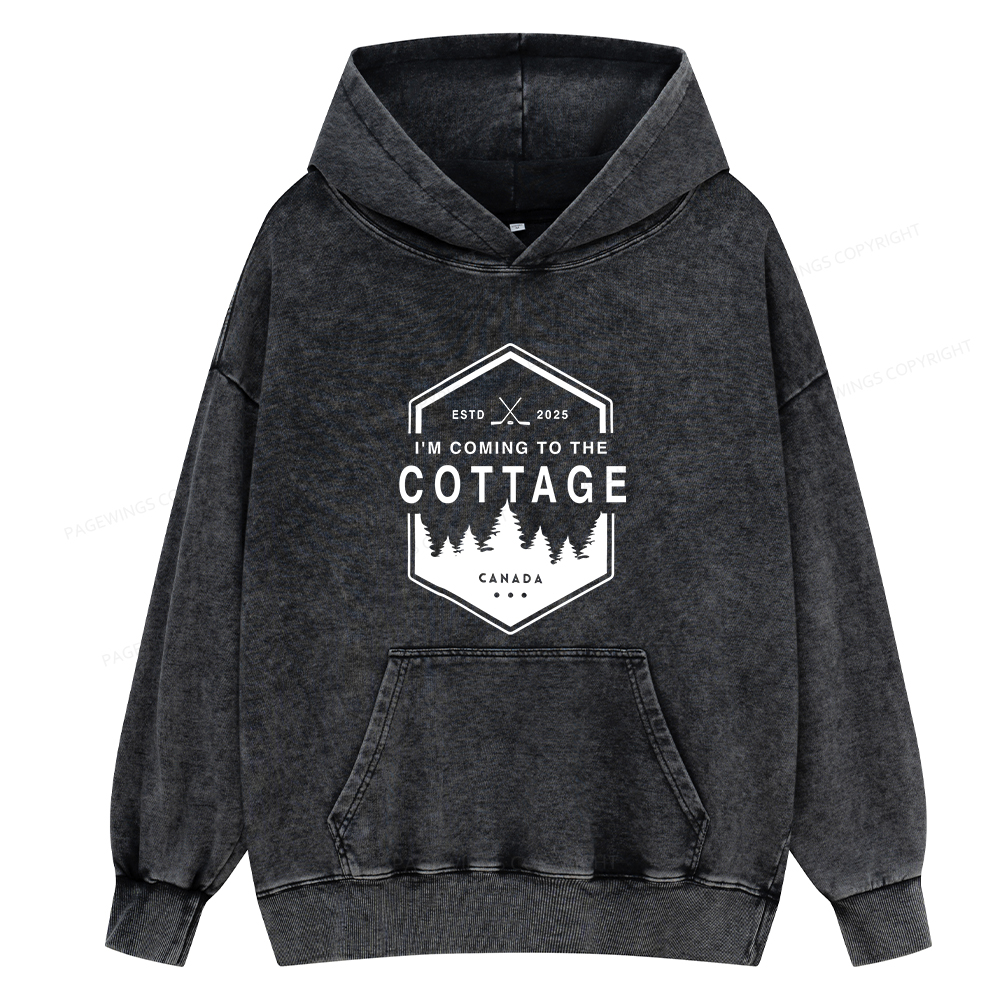 Pagewings Coming To The Cottage Unisex Washed Hoodie