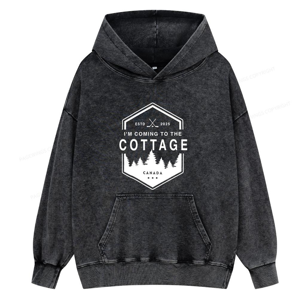 Pagewings Coming To The Cottage Unisex Washed Hoodie