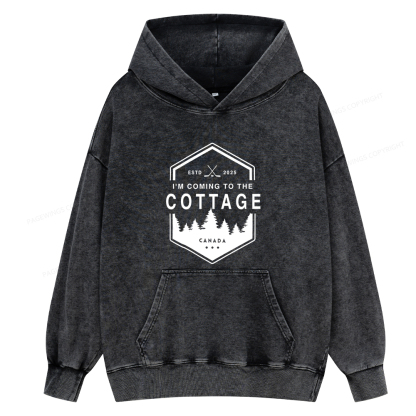 Pagewings Coming To The Cottage Unisex Washed Hoodie