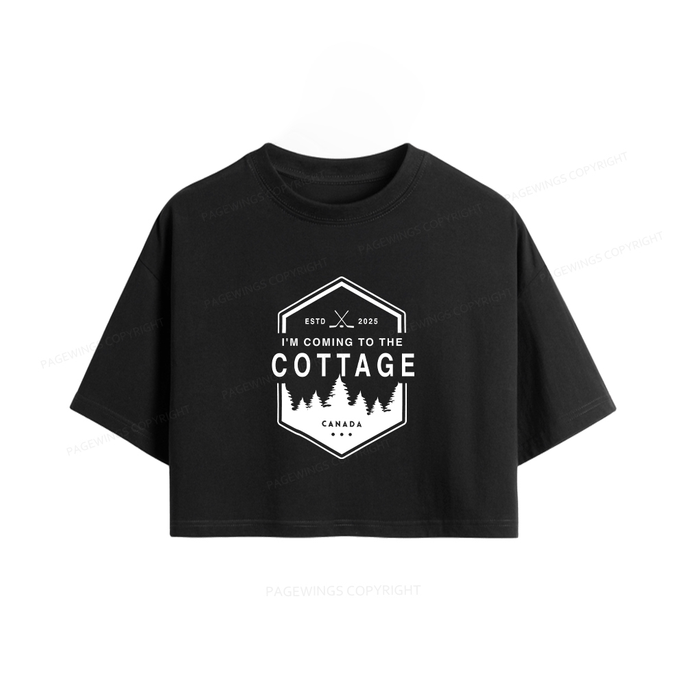 Pagewings Coming To The Cottage Women Crop Tops