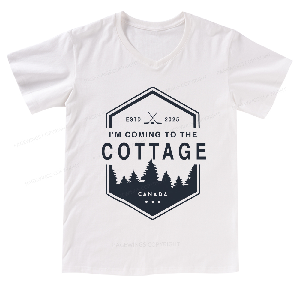 Pagewings Coming To The Cottage V-neck T-shirt