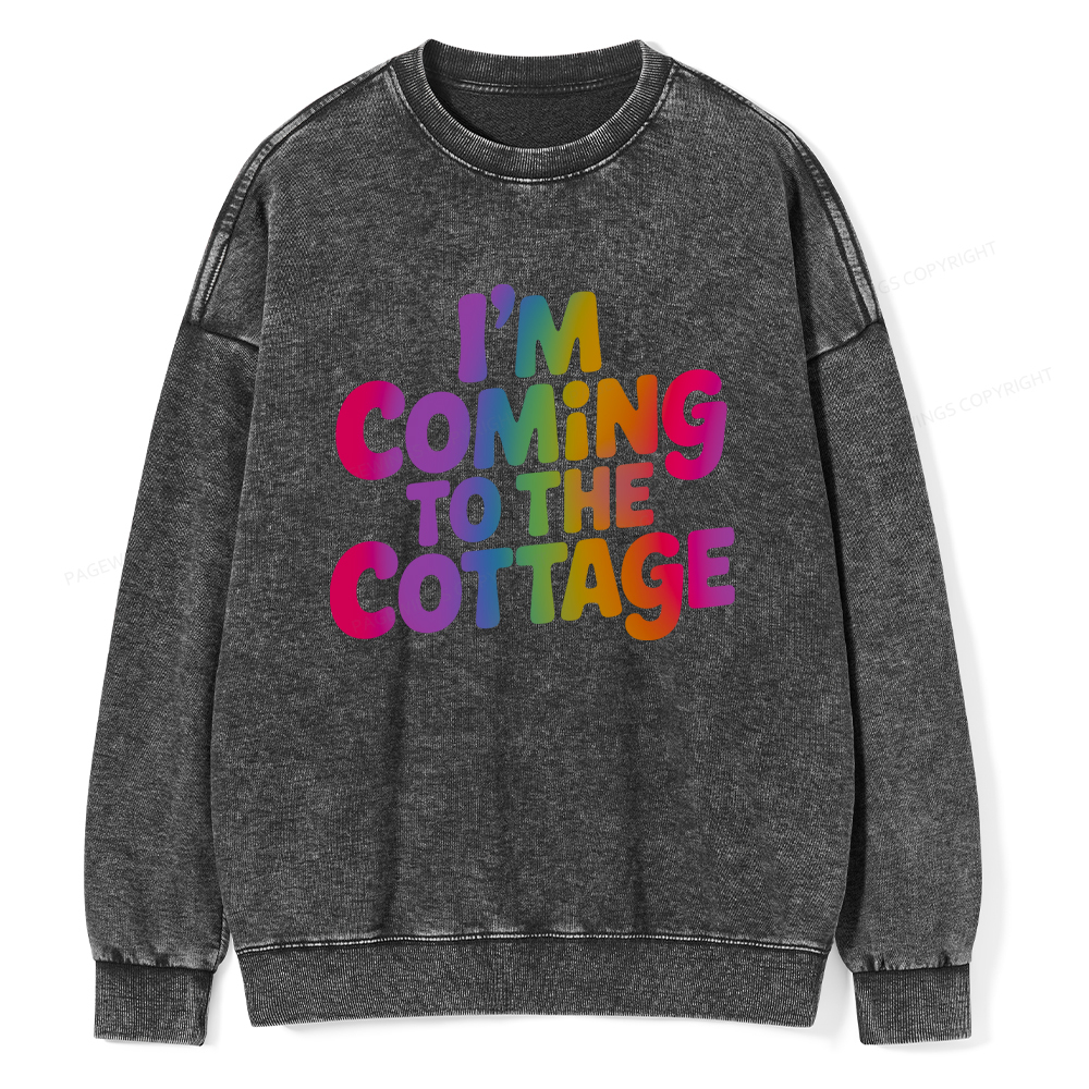 Pagewings I'm Coming To The Cottage Unisex Washed Sweatshirt