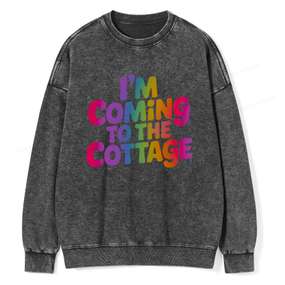 Pagewings I'm Coming To The Cottage Unisex Washed Sweatshirt