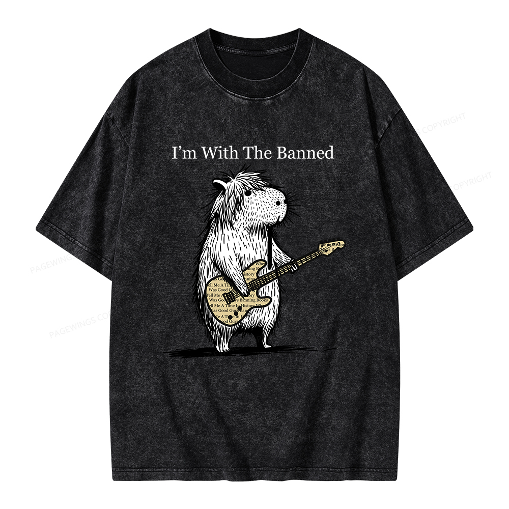 Pagewings I'm With The Banned Unisex Washed T-shirt