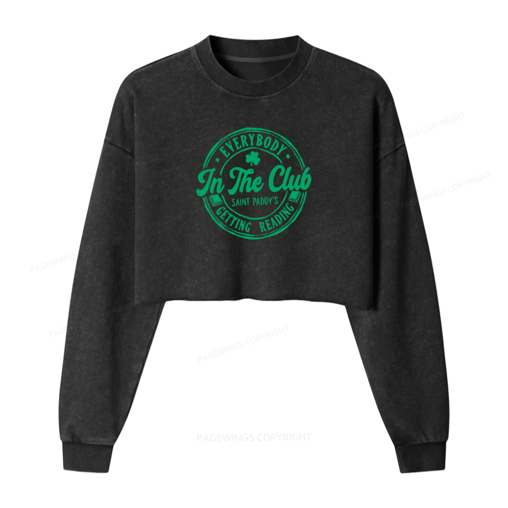 Pagewings St Patrick’s Day Getting Reading Washed Crop Sweatshirt