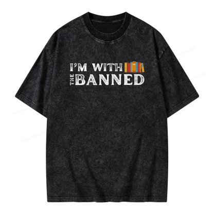 Pagewings I'm With The Banned Unisex Washed T-shirt