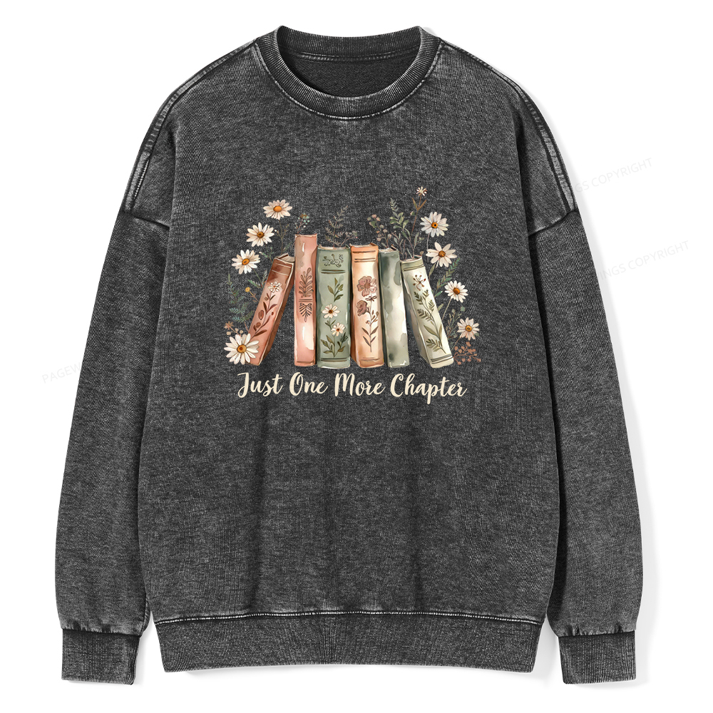Pagewings Just One More Chapter Unisex Washed Sweatshirt