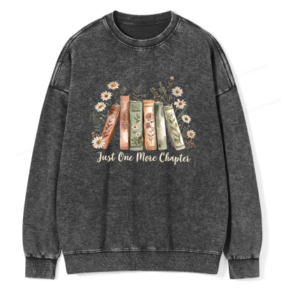 Pagewings Just One More Chapter Unisex Washed Sweatshirt