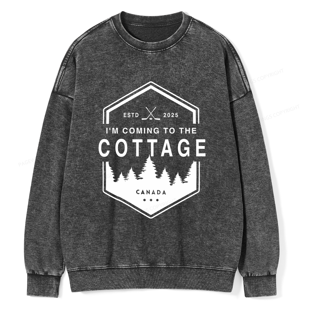 Pagewings Coming To The Cottage Unisex Washed Sweatshirt