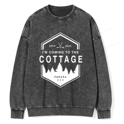 Pagewings Coming To The Cottage Unisex Washed Sweatshirt