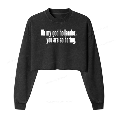 Pagewings Romance Reading Fun Washed Crop Sweatshirt