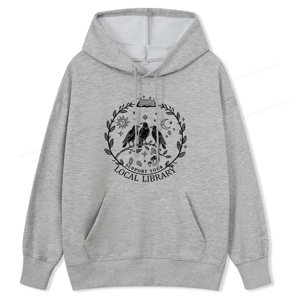 Pagewings Support Your Local Library Unisex Classic Hoodie