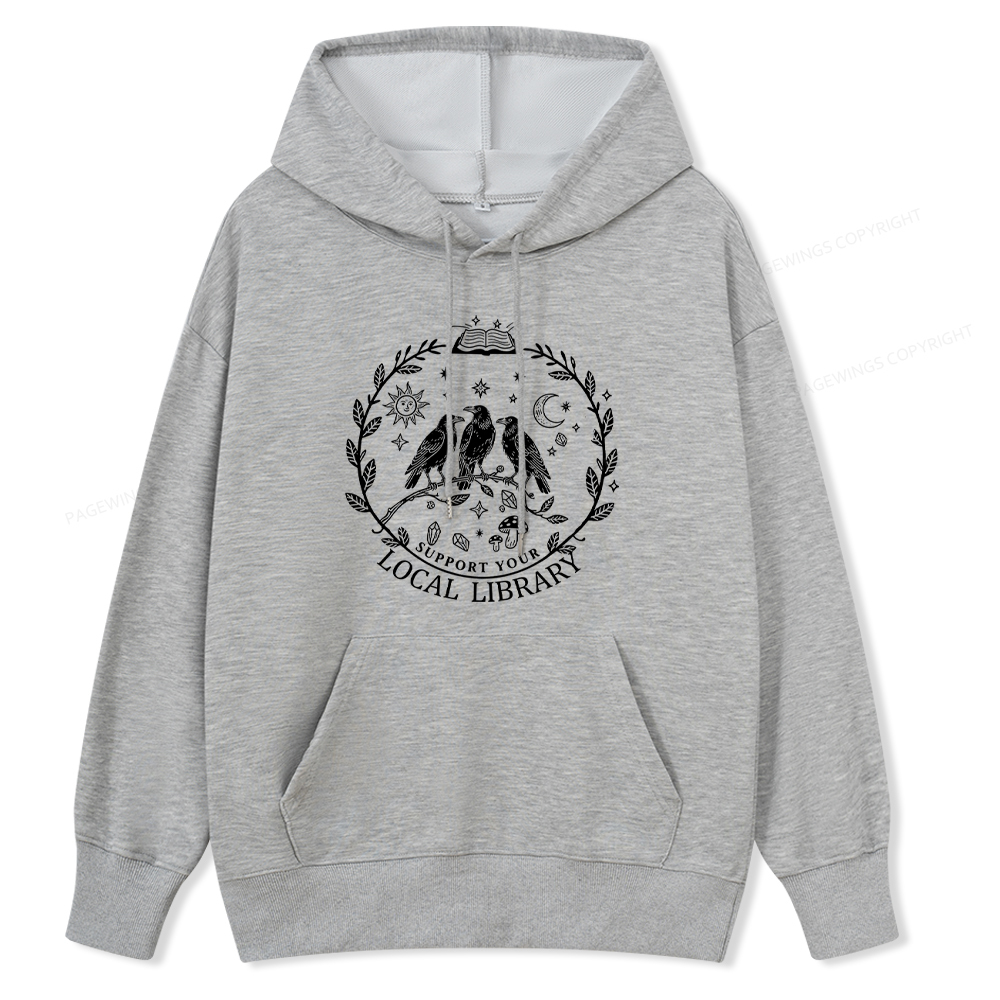 Pagewings Support Your Local Library Unisex Classic Hoodie