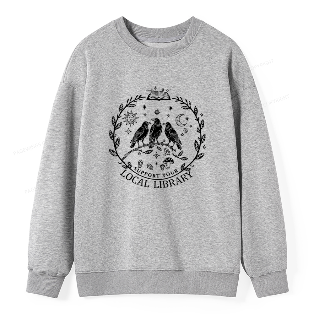 Pagewings Support Your Local Library Unisex Classic Sweatshirt