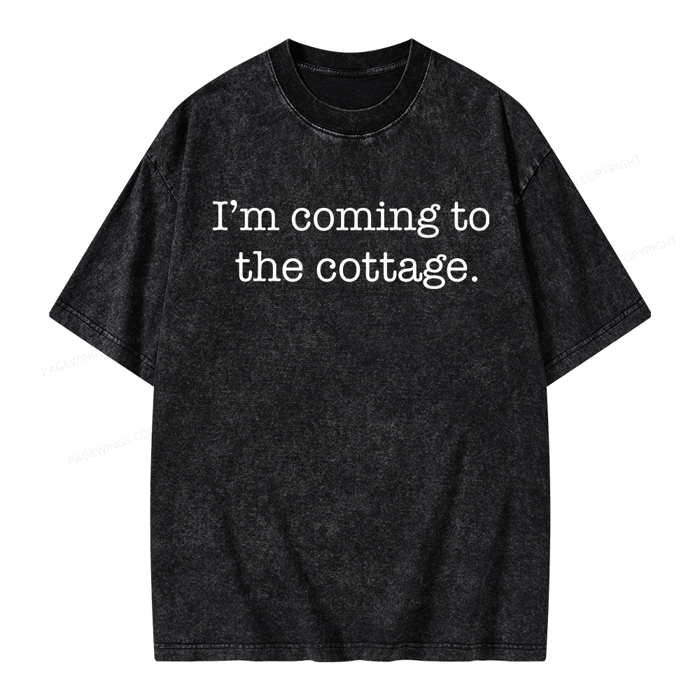 Pagewings I’m Coming To The Cottage Unisex Washed T-shirt