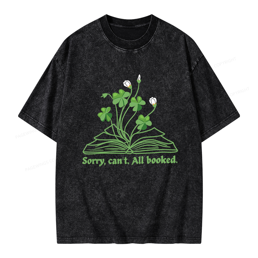 Pagewings St Patricks Day Book Lover Unisex Washed T-shirt