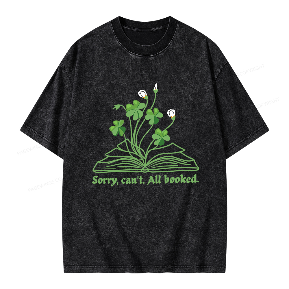 Pagewings St Patricks Day Book Lover Unisex Washed T-shirt