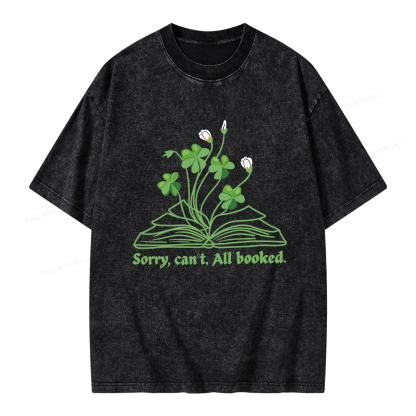 Pagewings St Patricks Day Book Lover Unisex Washed T-shirt