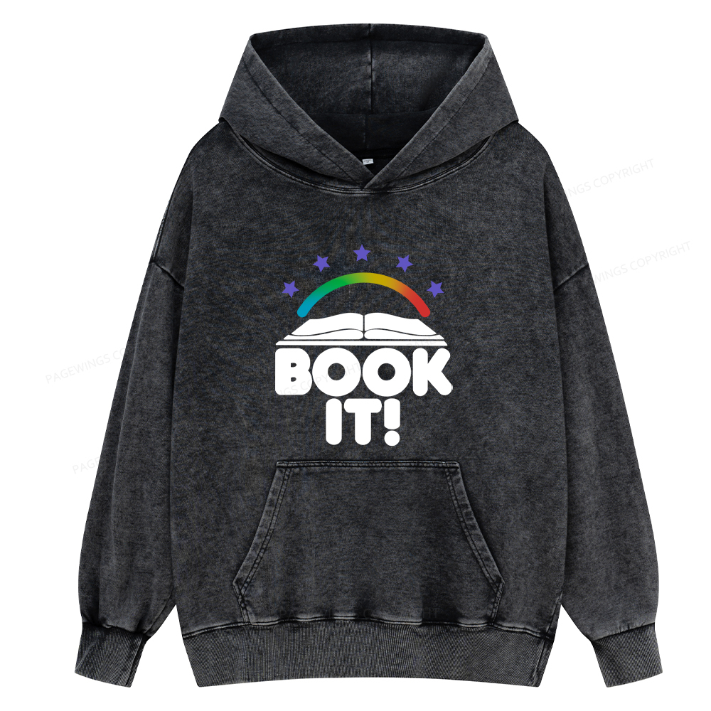 Pagewings Book It Unisex Washed Hoodie