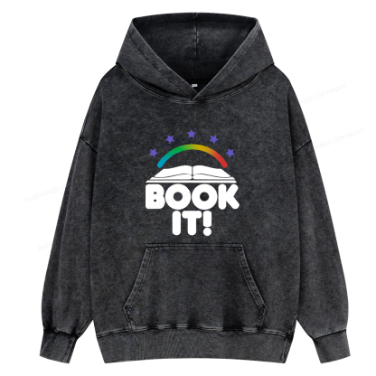 Pagewings Book It Unisex Washed Hoodie