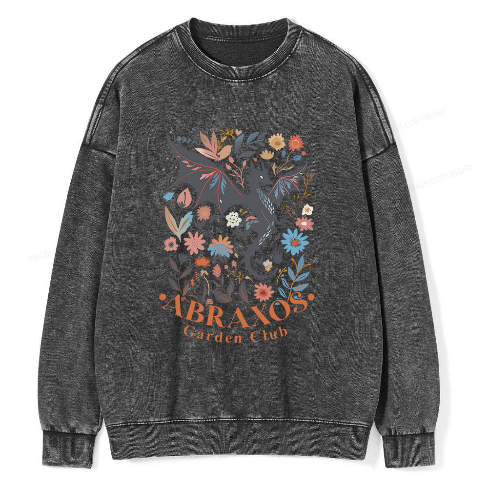 Pagewings Abraxos Flower Shirt Unisex Washed Sweatshirt