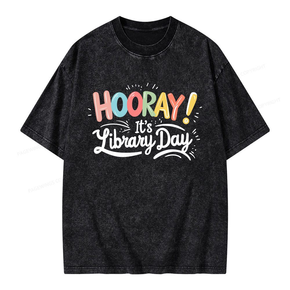 Pagewings Library Day Unisex Washed T-shirt