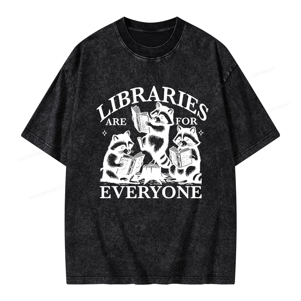 Pagewings Libraries are for everyone Unisex Washed T-shirt