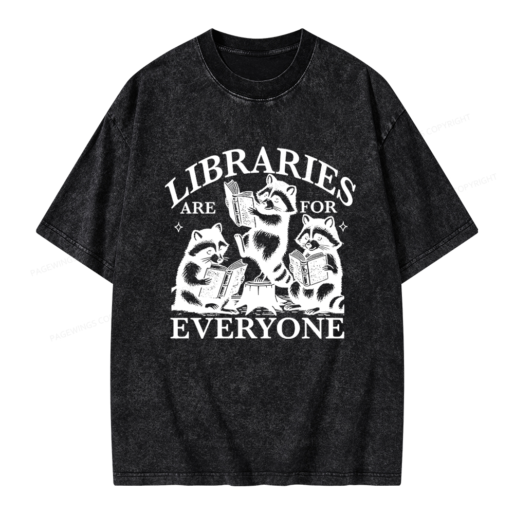 Pagewings Libraries are for everyone Unisex Washed T-shirt
