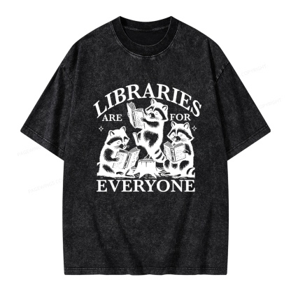 Pagewings Libraries are for everyone Unisex Washed T-shirt