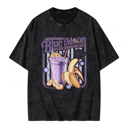 Pagewings Blue Moon Over Brooklyn Unisex Washed T-shirt