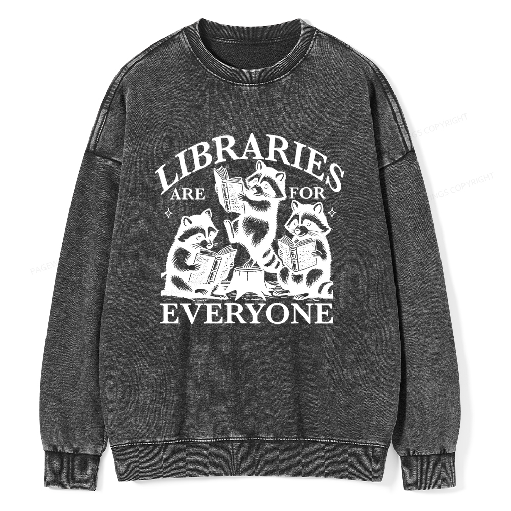 Pagewings Libraries are for everyone Unisex Washed Sweatshirt