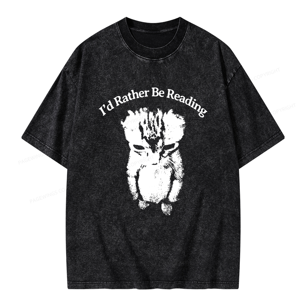 Pagewings I’d Rather Be Reading Unisex Washed T-shirt