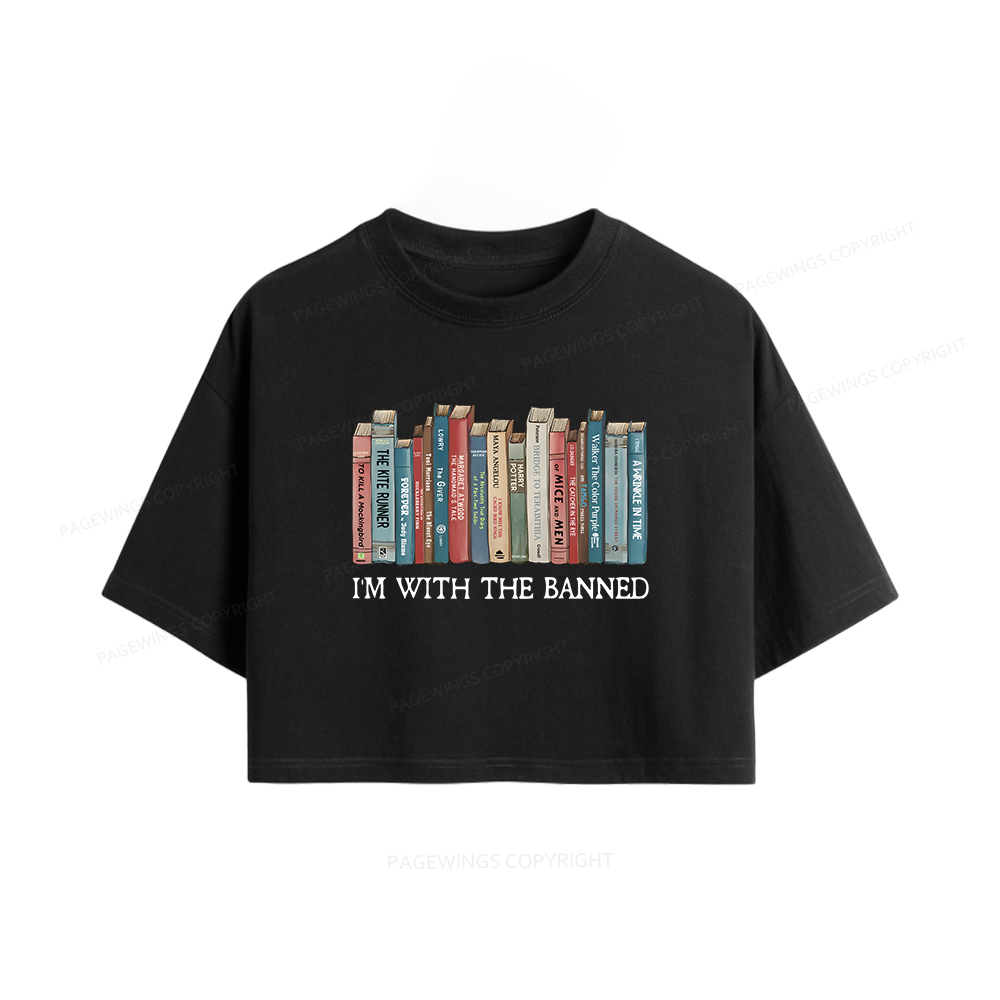 Pagewings I'm With The Banned Women Crop Tops