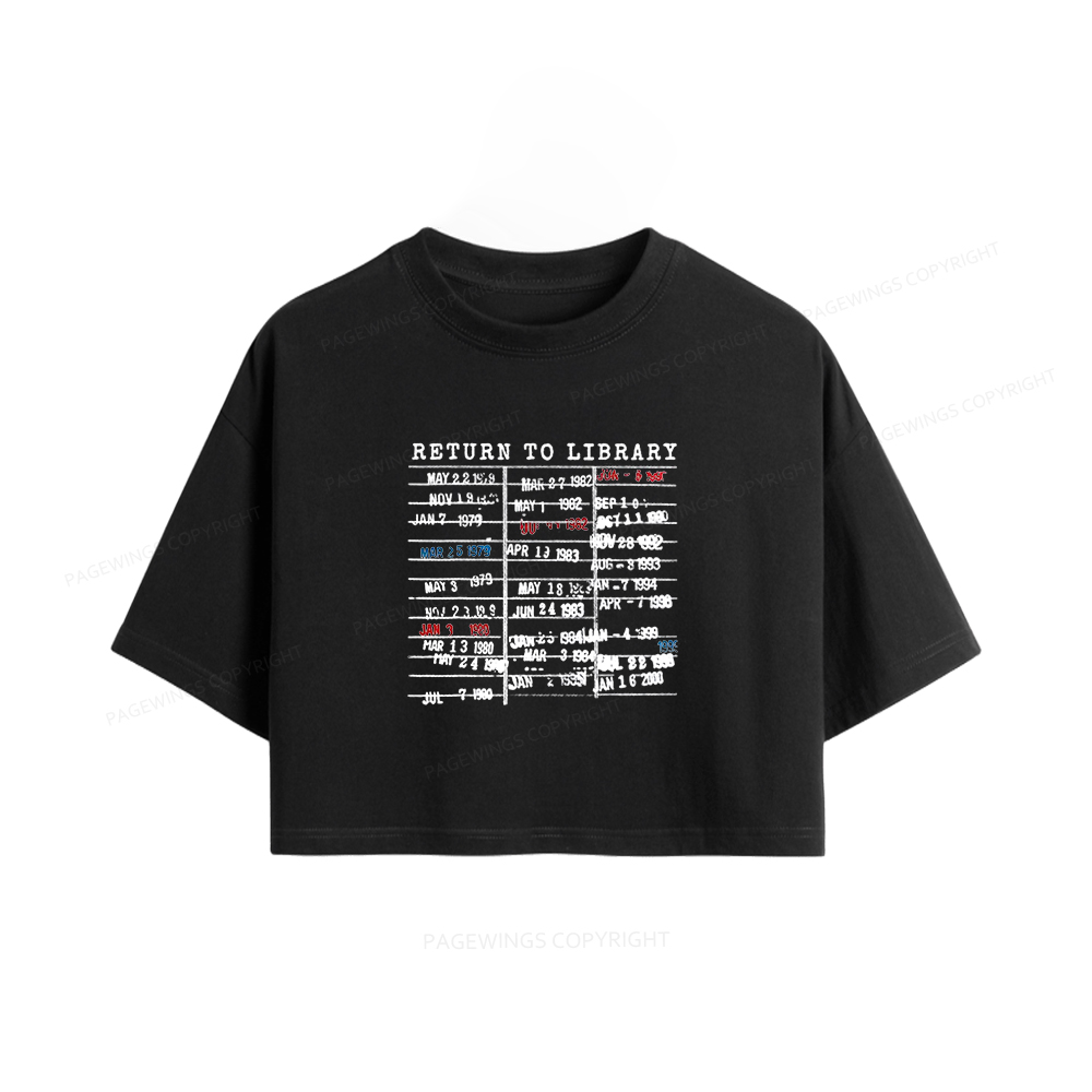 Pagewings Return To Library Women Crop Tops