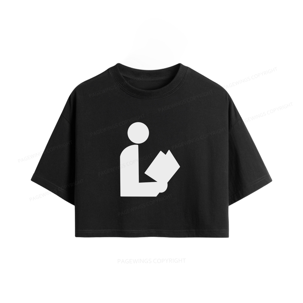 Pagewings National Library Symbol Women Crop Tops