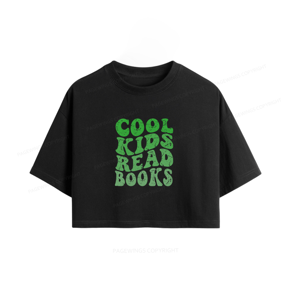 Pagewings Cool Kids Read Books Women Crop Tops