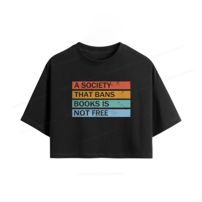 Pagewings Read Banned Books Women Crop Tops
