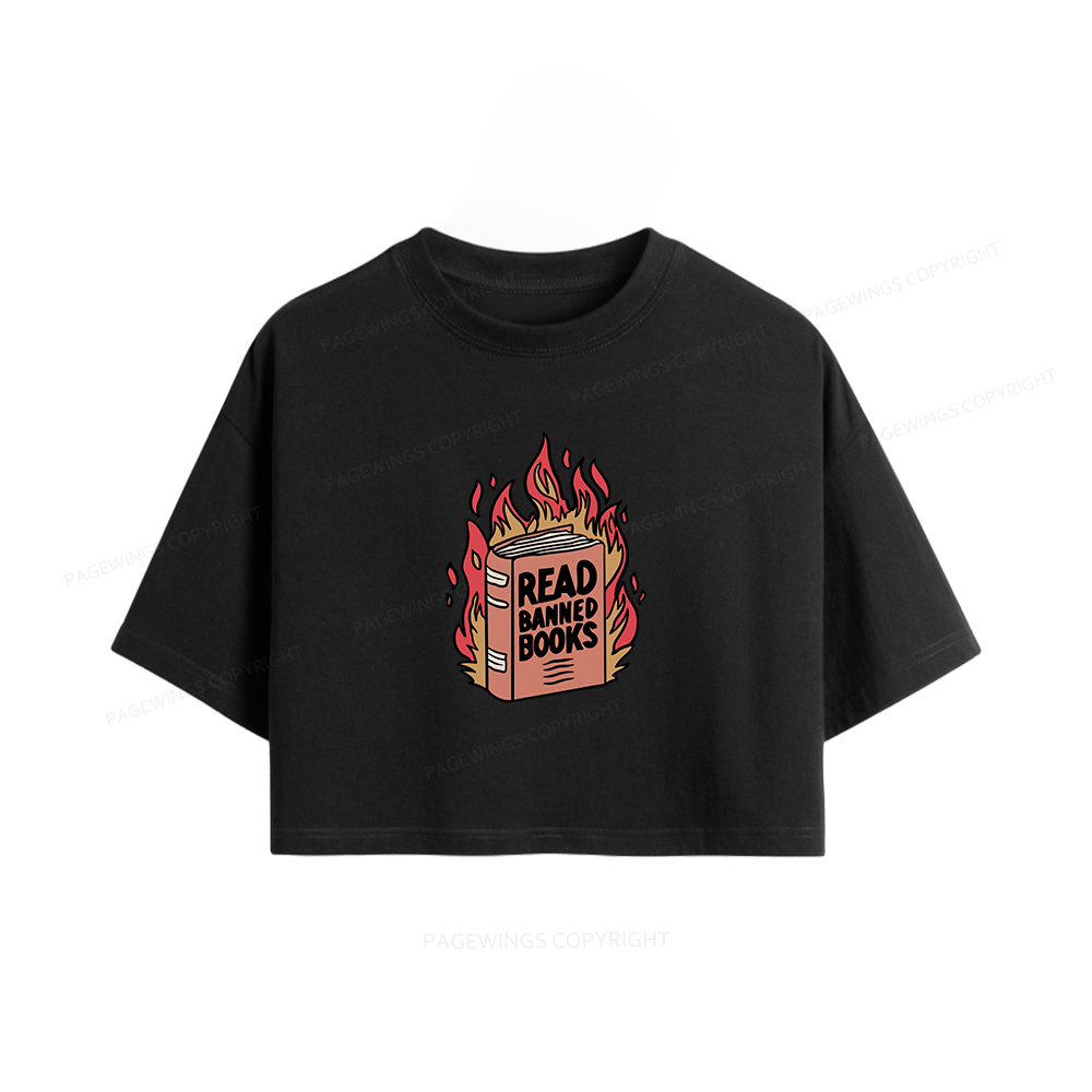 Pagewings Read Banned Books Women Crop Tops
