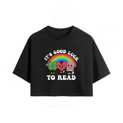 Pagewings St. Patrick's Day Librarian Women Crop Tops