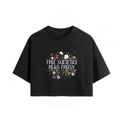Pagewings Free Societies Read Freely Women Crop Tops