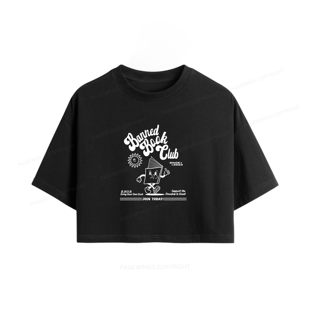 Pagewings Read Banned Books Women Crop Tops