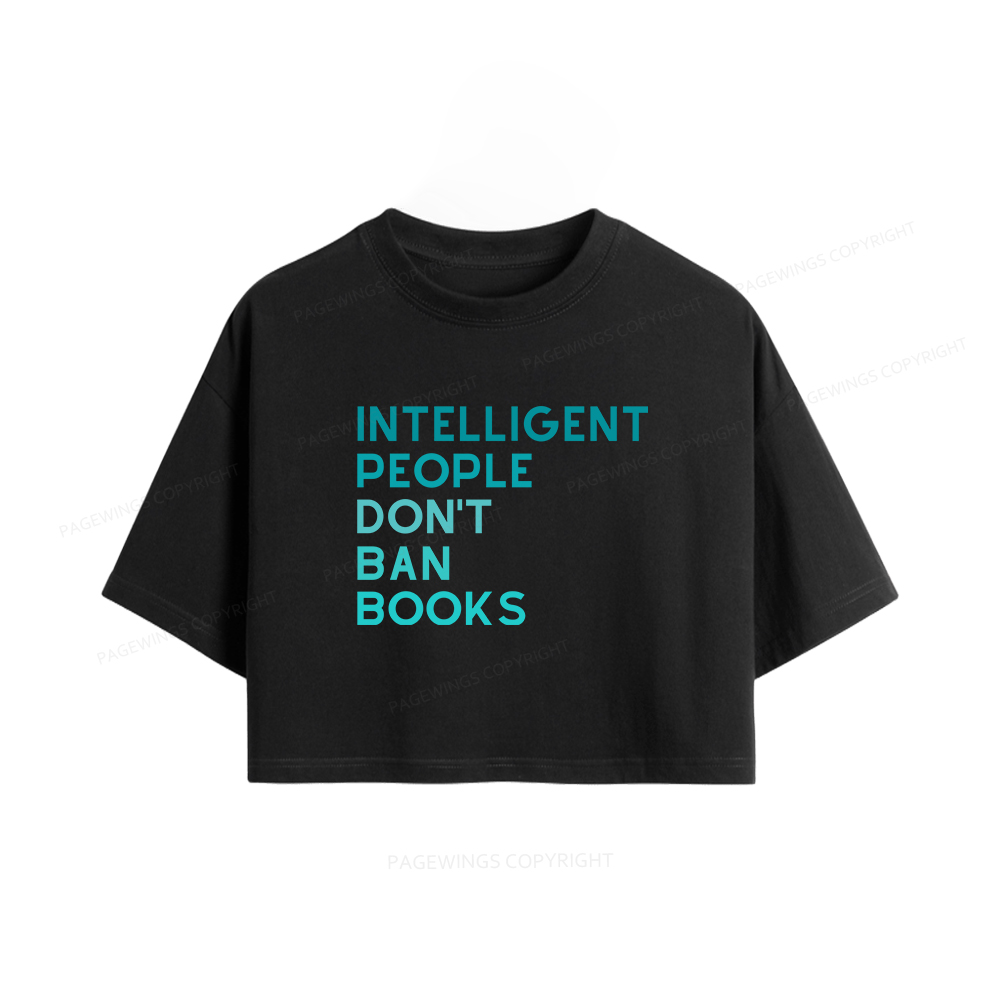 Pagewings Intelligent People Don't Ban Books Women Crop Tops